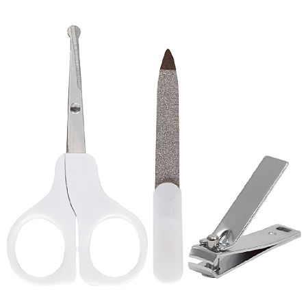 Kit Manicure do Bebê Com Estojo Buba 3 Peças Tesoura Cortador e Lixa de Unha