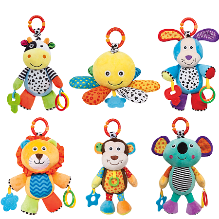 Pelúcia Treme-Treme Com Mordedor e Chocalho Atividades Móbile Bebê Infantil Buba