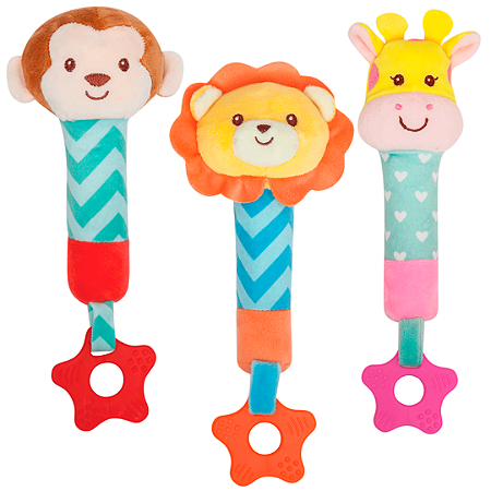 Buzininha Pelúcia Com Mordedor Macio Animal Fun Buba Bebê Criança Infantil