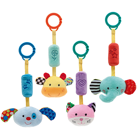 Móbile Sininho Pelúcia Happy Zoo Brinquedo Carrinho Buba Bebê Criança Infantil