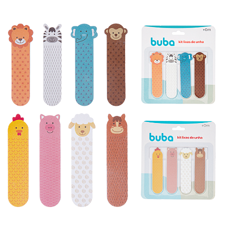 Kit 4 Lixas de Unha Infantis Em EVA Para Bebês e Crianças Buba