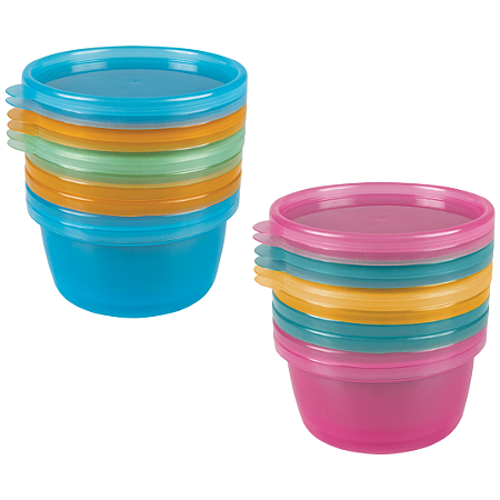 Kit 6 Potes Com Tampa 250ml Buba Para Armazenar e Congelar Papinha do Bebê
