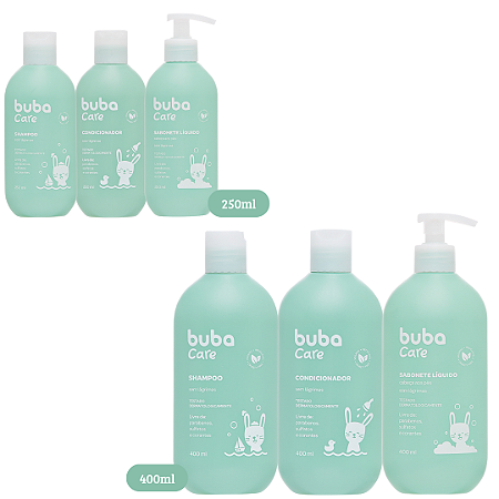 Kit Banho Infantil Shampoo + Condicionador + Sabonete Líquido Buba Care