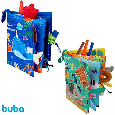 Livrinho de Atividades Sensoriais Tecido Buba Cores e Texturas Brinquedo Infantil +3m