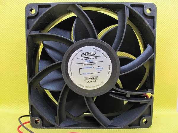 12038D24HB - VENTILADOR 120X120X38MM - 24VCC - ROLAMENTO- 2400RPM