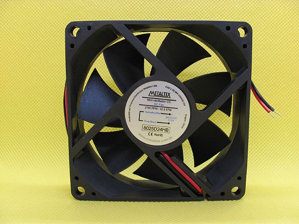 8025D24HB - VENTILADOR 80X80X25MM -24VCC - ROLAMENTO - 2700RPM