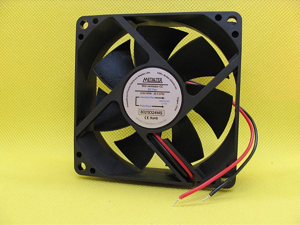 8025D24MS - VENTILADOR 80X80X25MM - 24VCC - BUCHA - 2700RPM