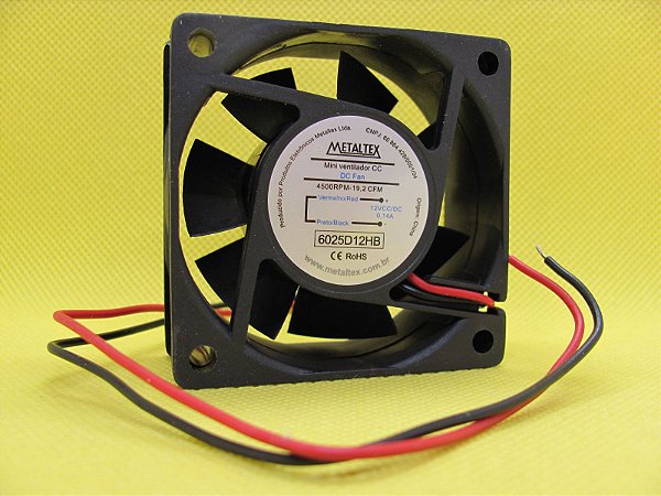 6025D12HB - VENTILADOR 60X60X25MM -12VCC - ROLAMENTO - 4000RPM