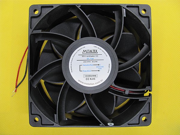 12038D24MS - VENTILADOR 120X120X38MM - 24VCC - BUCHA - 2000RPM