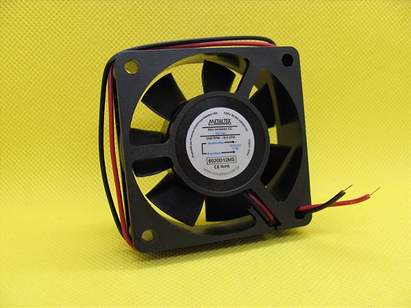 6020D12MS - VENTILADOR 60X60X20MM - 12VCC - BUCHA - 3400RPM