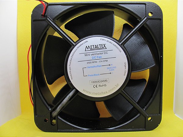 15050D24MS - VENTILADOR 150X150X50MM  - 24VCC - BUCHA - 2500RPM