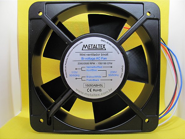 15050ABHSL - VENTILADOR 150X150X50MM  - 115/230VCA - BUCHA - 2500RPM