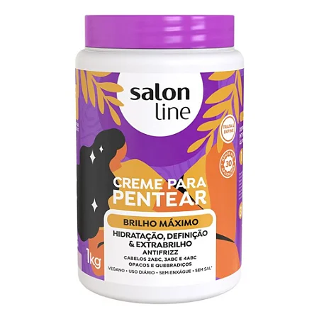 Creme Para Pentear Salon Line Brilho Maximo 1kg