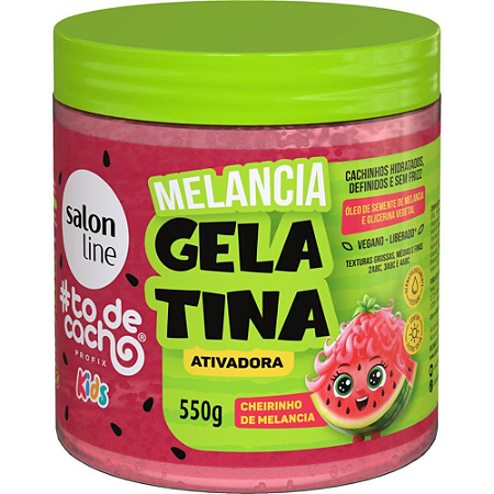 Gelatina Salon Line To Cacho Melancia Kids 550g
