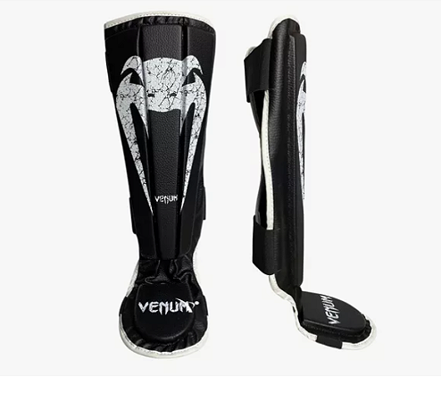Caneleira Venum Anatomica Adulto Giant Preta Muay Thai