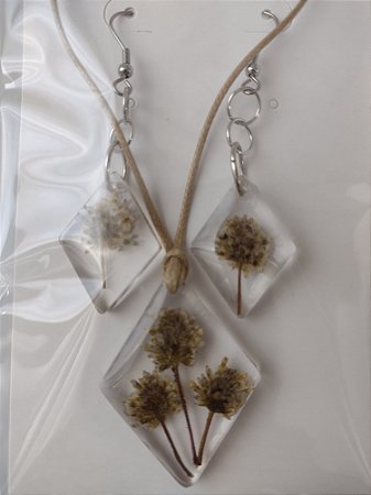 Colar + Brinco Floral