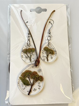 Colar  + Brinco Botânico 51