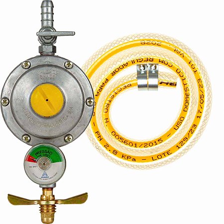 Regulador Aliança 506/01 GRANDE com Manômetro e Mangueira 0,80m