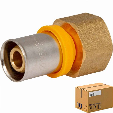 Conector Multicamadas PEX GÁS 16mm x 1/2"(F) (Caixa 10 Unidades)