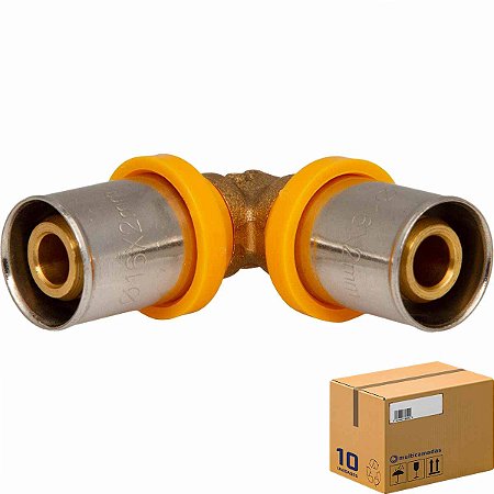 Cotovelo Multicamadas PEX GÁS Regular 16mm (Caixa 10 Unidades)