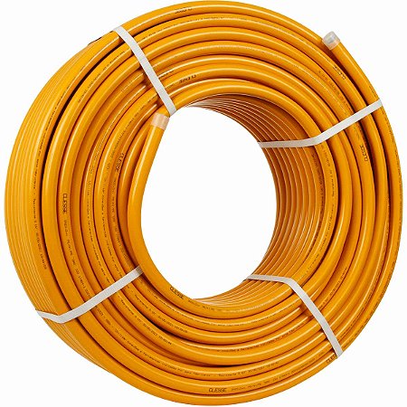 Rolo 100m 20mm Tubo Multicamadas Pex Gás Amarelo