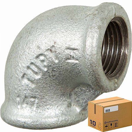 Cotovelo Tupy Galvanizado 1/2 BSP(F) (Caixa 10 Unidades)