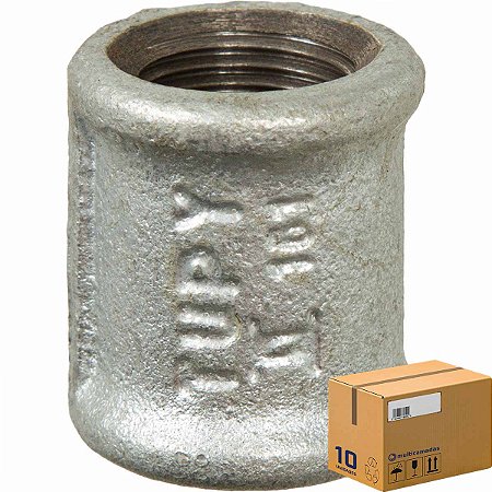 Luva Tupy Galvanizada 1/2 BSP(F) (Caixa 10 Unidades)