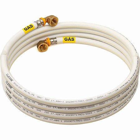 Kit 6 Metros 16mm Tubo Multicamadas PEX GÁS + 2 Cotovelos