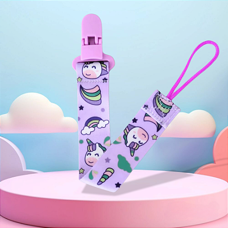 Prendedor de Chupeta Unicórnio Menina Universal Premium