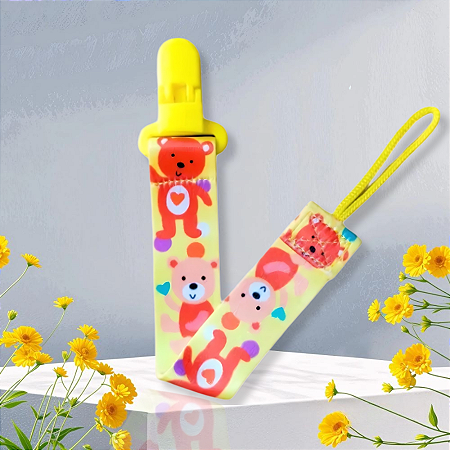 Prendedor de Chupeta Menina Urso, Universal Trava Premium