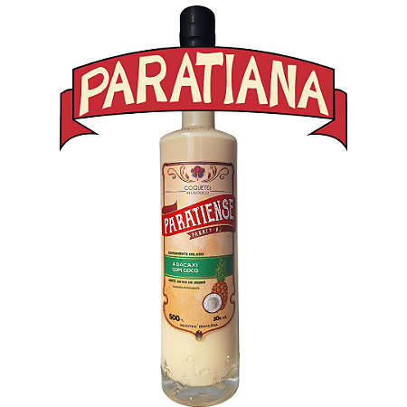 Licor De Abacaxi com Coco - Paratiense - 500ml - Paraty - Rj