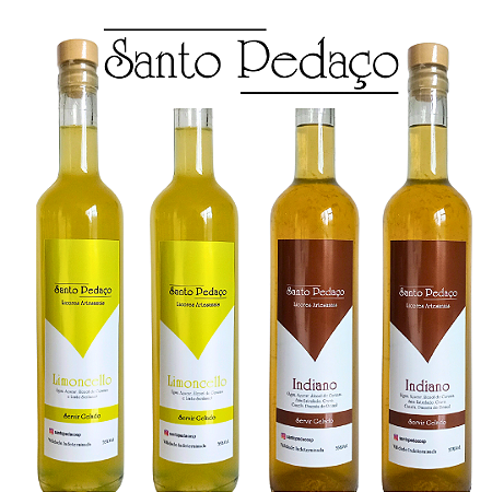 KIT 4 LICORES SANTO PEDAÇO - 2 LIMONCELLO - 2 INDIANO