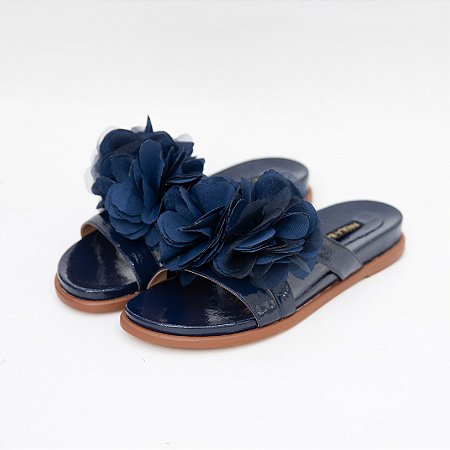 PAPETE COURO VERNIZ FLOR