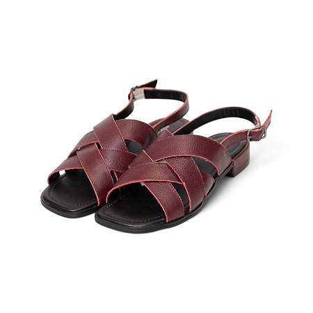 SANDALIA COURO TIRAS