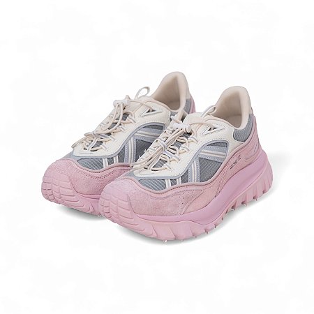 TENIS COURO BRANCO E ROSA