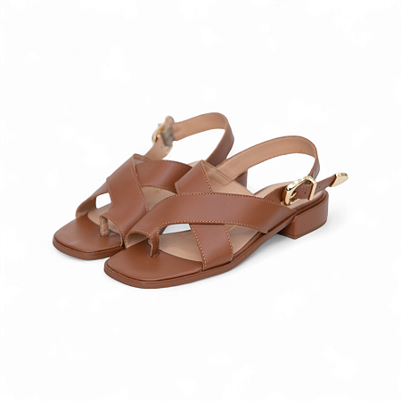 SANDALIA BAIXA COURO LISO