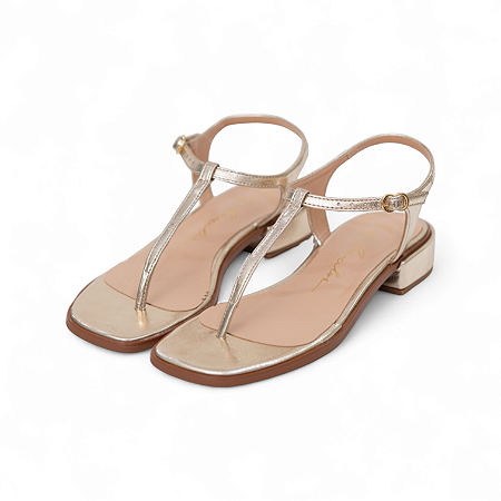 SANDALIA RASTEIRA COURO METALIZADO