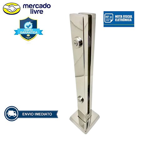 Coluna Torre Inox 40cm Aço Inox 304 2 Furos Guarda Corpo Promoção