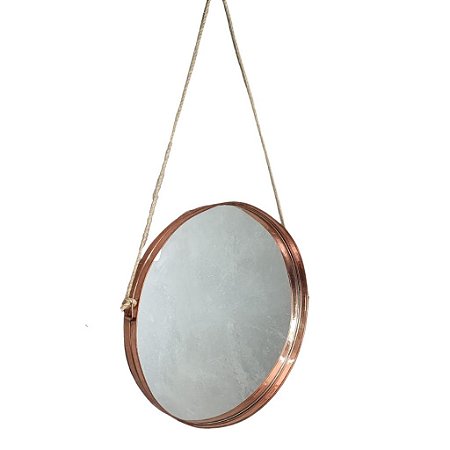 Espelho Decorativo Redondo Cobre Puro 40cm