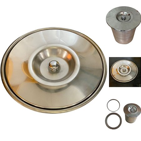 Lixeira Premium De Embutir No Granito Em Inox 304 P/ Cozinha Ou Wc 5lt