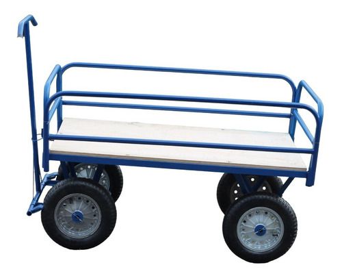 Carrinho Plataforma Leva Até 600kg Com Grades Removível