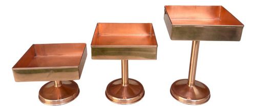 Trio Bowl Quadrado Cobre Puro