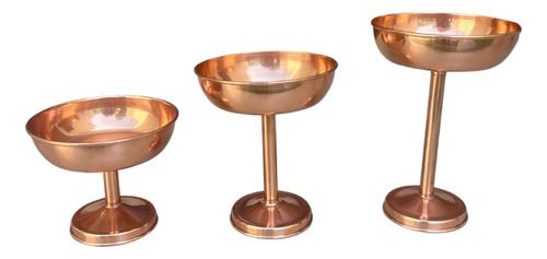 Trio Fruteira Luxo Cobre Puro Alta