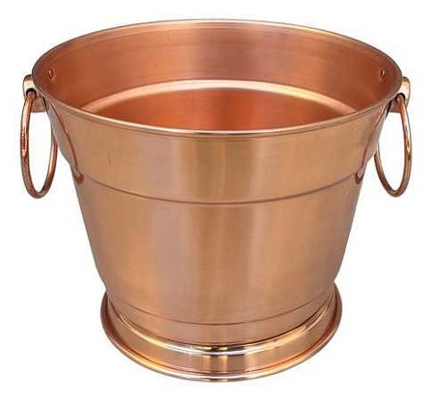 Balde Gelo Cobre Puro Liso Argola 27 Cm