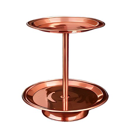 Suporte De Cobre 2 Andares Para Bar Bartenders Buffet