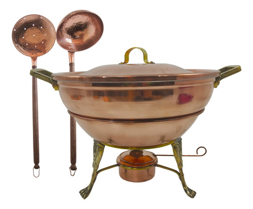 Rechaud De Cobre Banho Maria Com Aluminio interno