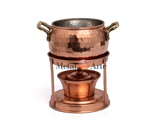 Rechaud Cobre Fondue Carne Vinho