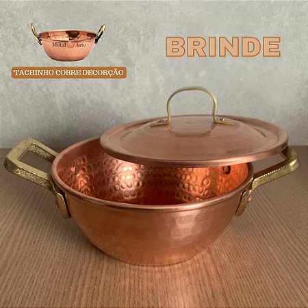 Tacho Cobre Puro Com Tampa + Brinde