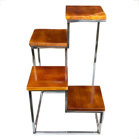 Escadinha Prateleira Inox 4 Andares Para Buffet Reforçada