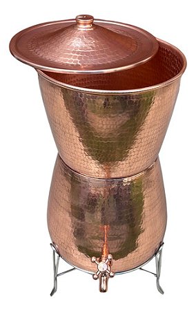 Filtro Cobre Puro 7 Litros Com Suporte Em Inox
